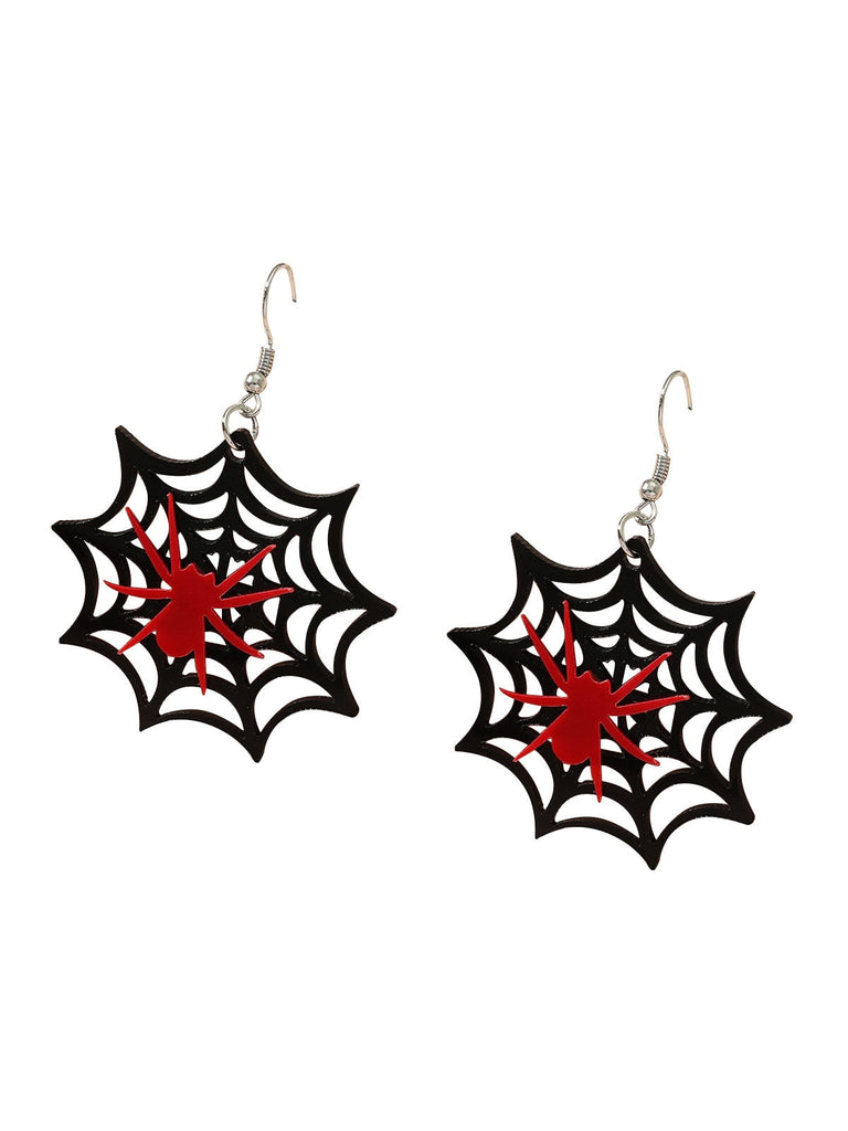 Boucles d'oreilles noires en toile d'araignée pour Halloween