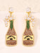 Boucles d'oreilles en perles de bouteille de champagne de carnaval