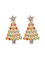 Boucles d'oreilles sapin de Noël étoiles strass