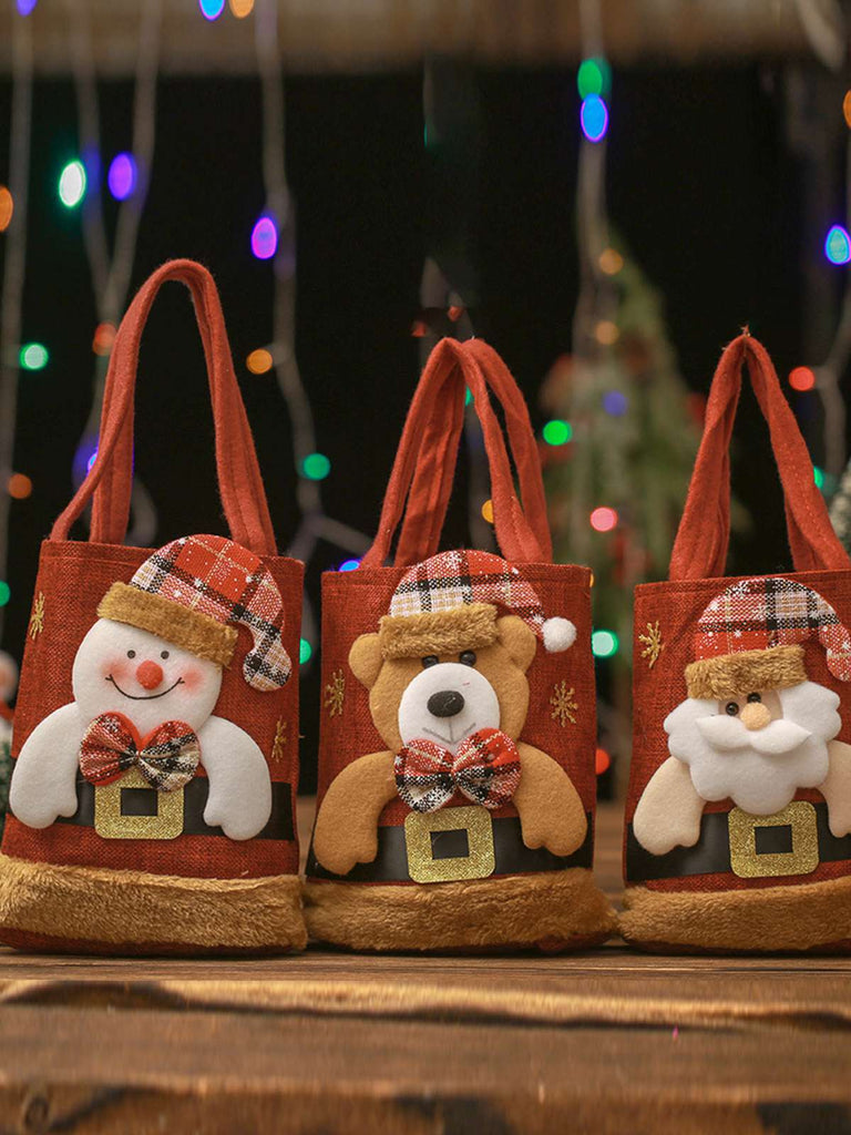 Sac à main rouge de Noël avec bonbons en 3D