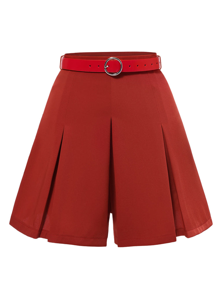 [Prévente] 2PCS hauts à pois jaunes et culottes à ceinture rouge des années 60