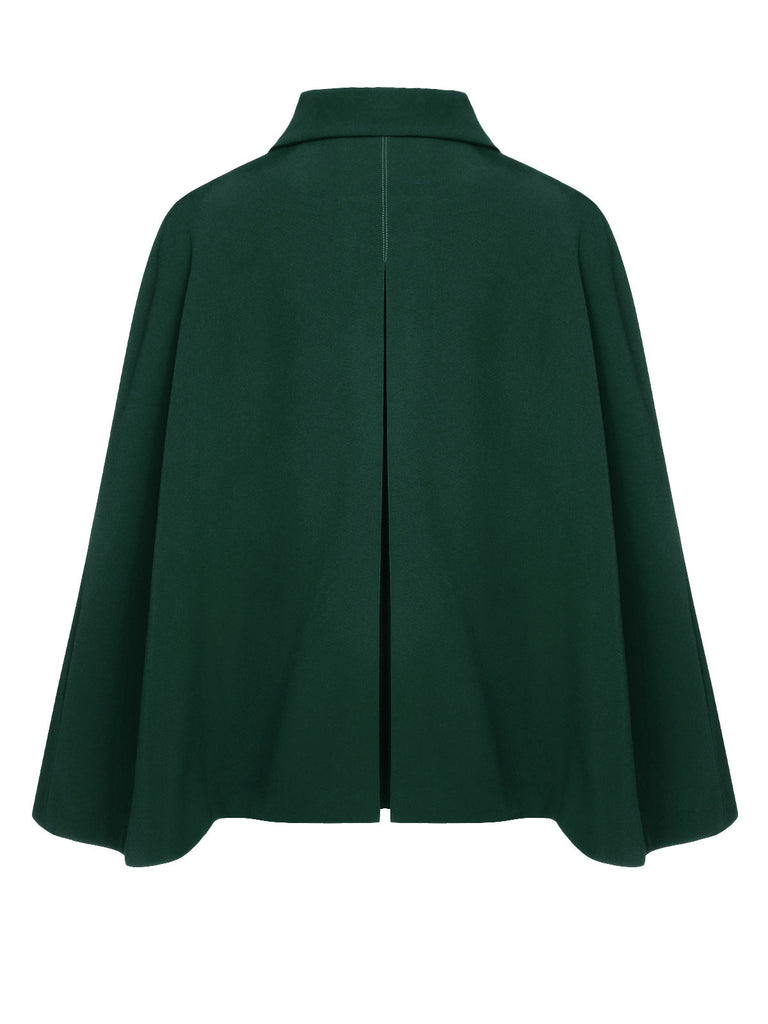 [Pré-vente] Manteau cape à revers couleur vert des années 1940