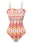 Maillot de bain bandeau Chevron Smocking Strap des années 1960