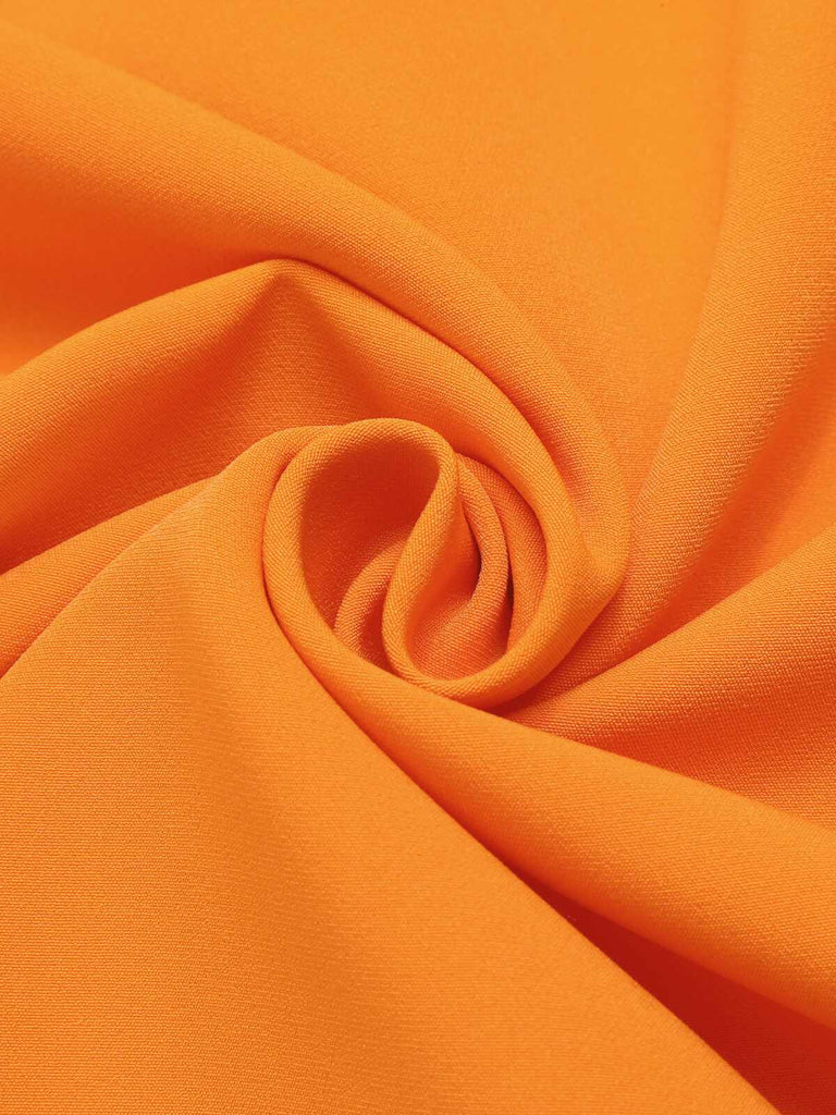 [Grande taille] Robe orange sans manches avec nœud des années 60
