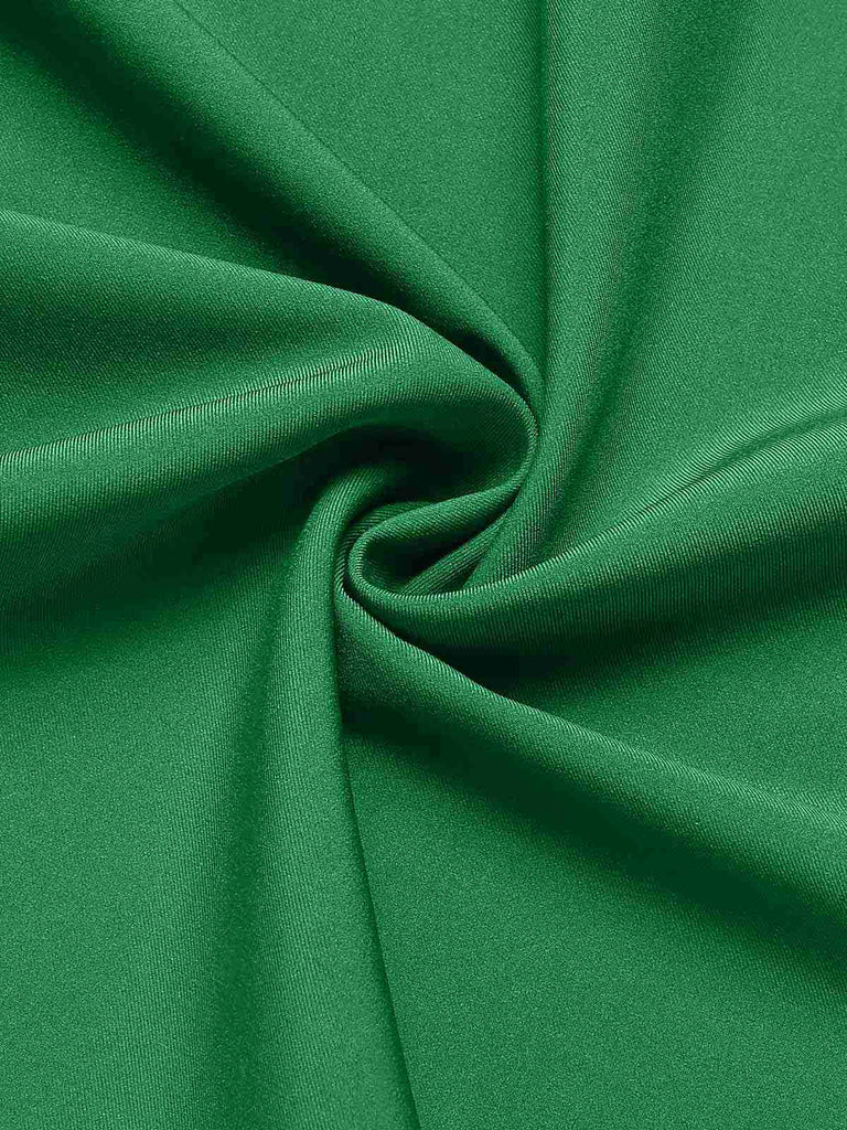 Robe chemise verte à col contrasté des années 40