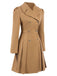 Manteau croisé à revers et poches des années 1940