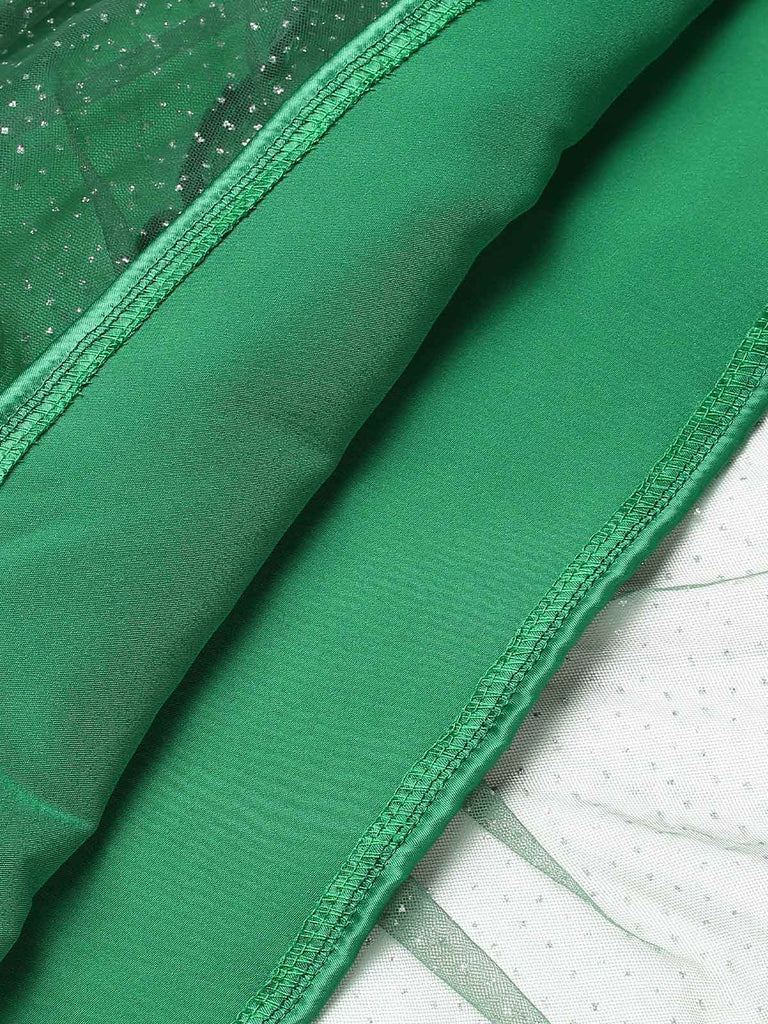 [Pré-vente] Robe verte à pompons pour sapin de Noël des années 60