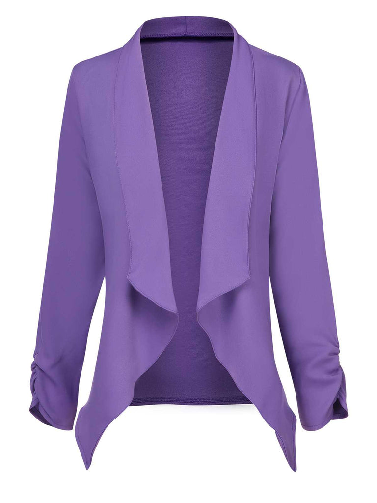 Cardigan uni à manches longues inspiré du Joker violet des années 1950