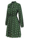 Robe plissée à pois et cordon de serrage des années 1940