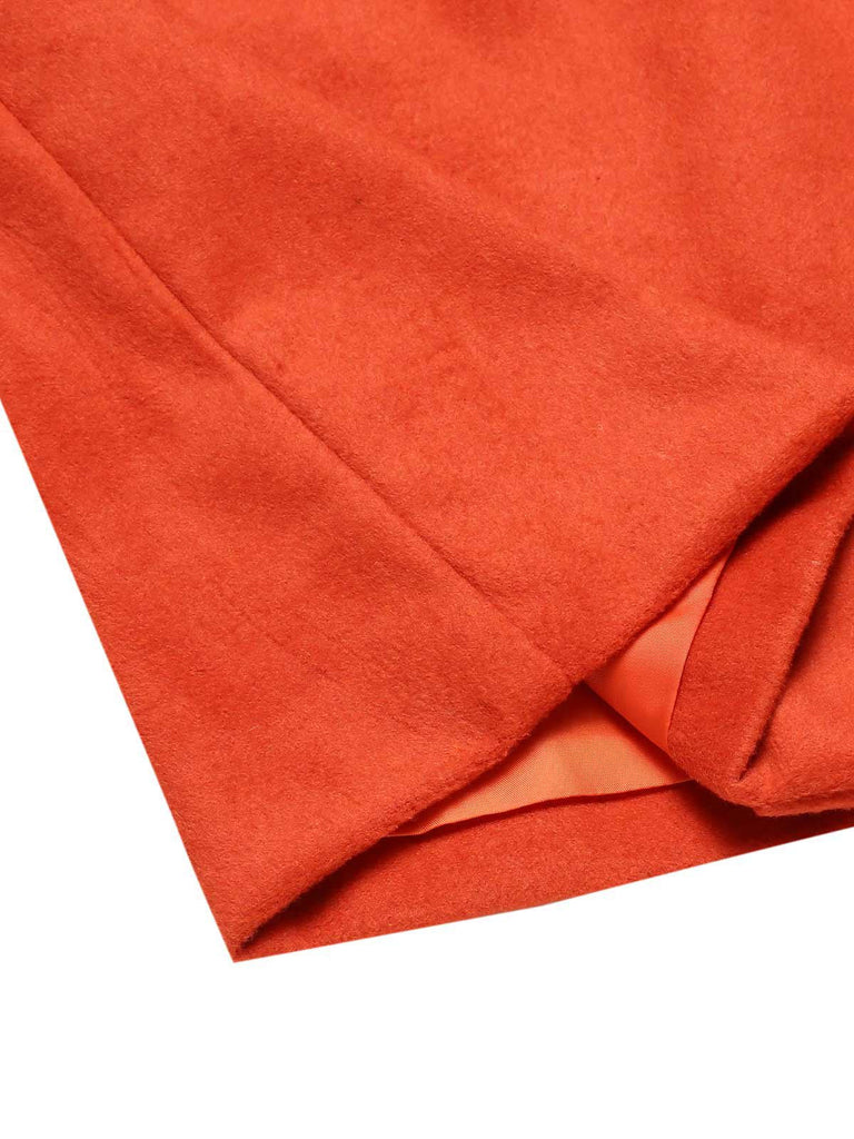 [Pré-vente] Manteau orange uni à manches trois-quarts des années 1960