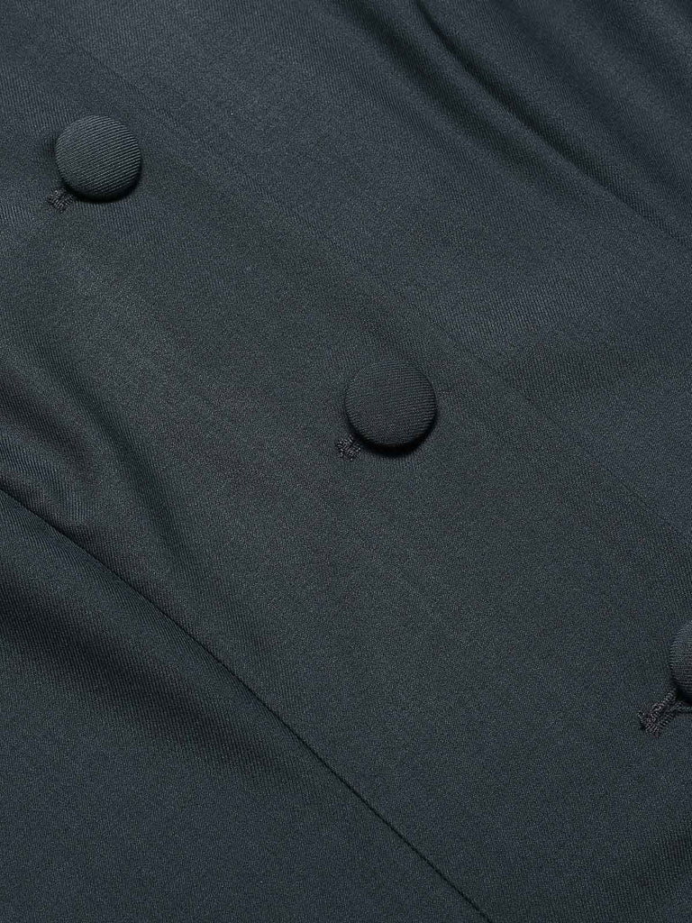 Manteau court gris foncé avec nœud à revers des années 1950