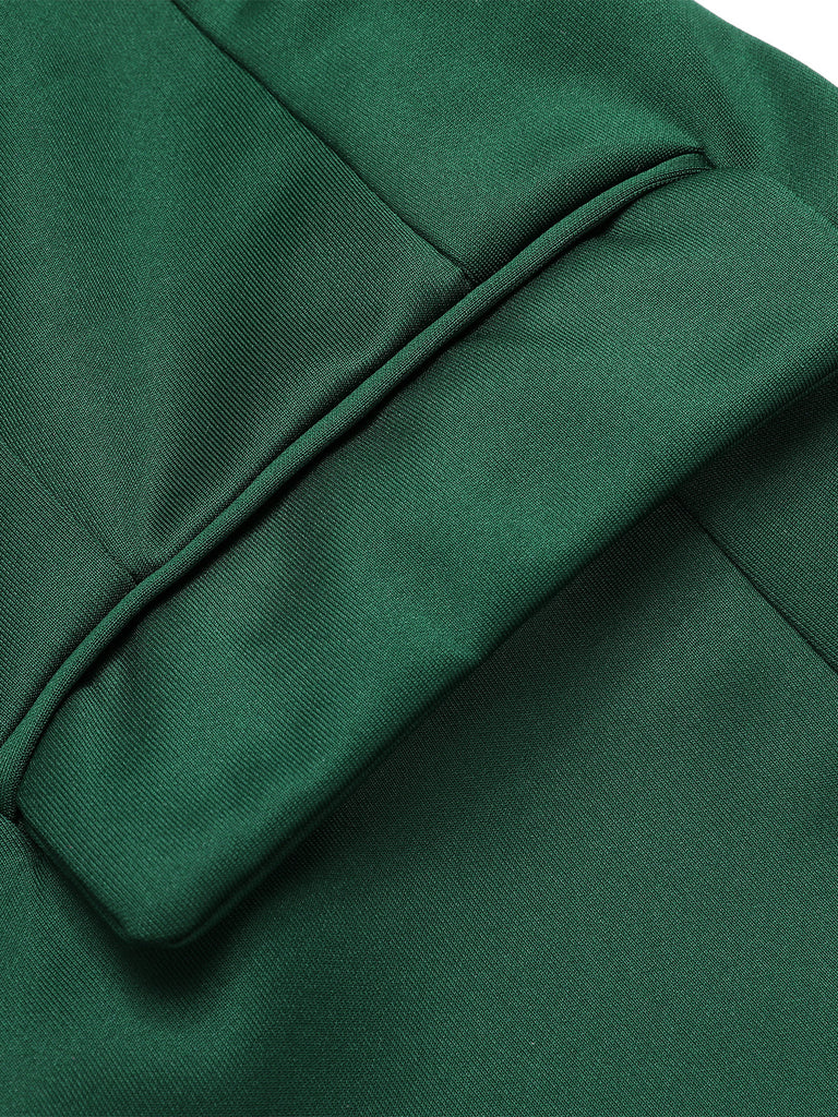 Manteau croisé uni vert des années 1940