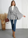 Manteau cape ceinturé à col cranté gris uni des années 1950