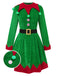 Robe verte de cosplay d'elfe de Noël des années 40