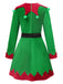 Robe verte de cosplay d'elfe de Noël des années 40