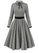 [Pré-vente] Robe noire à carreaux vichy à revers des années 1950