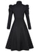 Robe de sorcière motif fleurie noire WICKED des années 40