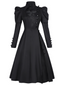 Robe de sorcière motif fleurie noire WICKED des années 40