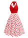 [Prévente] Robe rouge à pois et col licou des années 1950