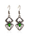 3PCS collier et boucles d'oreilles et bague araignée verte