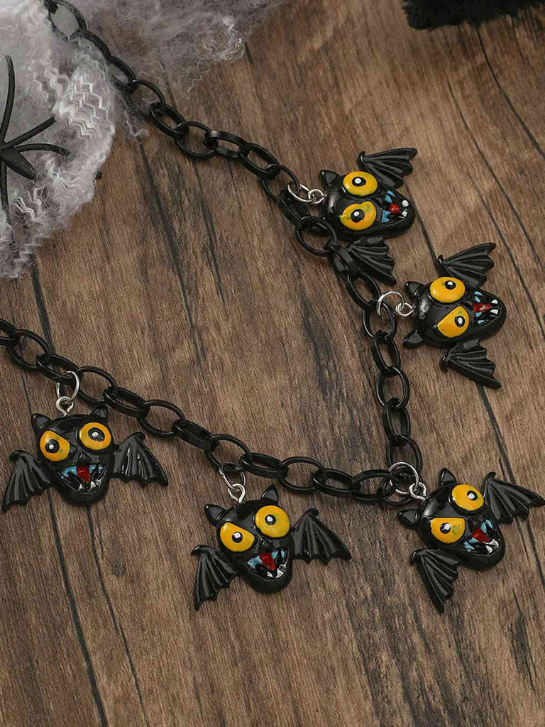 Collier de clavicule de chauve-souris fantôme et citrouille d'Halloween