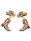 Boucles d'oreilles Cowboy en alliage avec strass