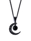 Collier noir avec croissant de lune creux pour Halloween