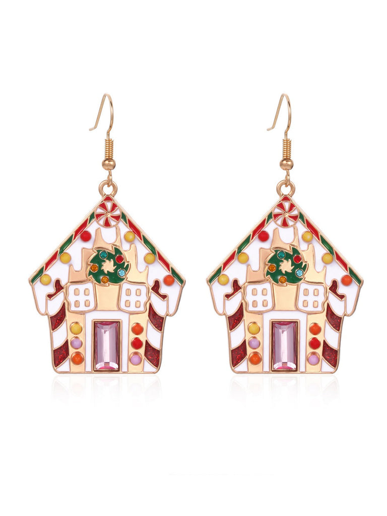 Boucles d'oreilles pendantes mignonnes avec éléments de Noël