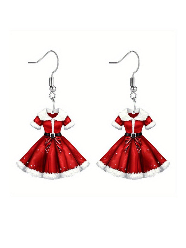 Boucles d'oreilles pendantes en acrylique en forme de robe de princesse