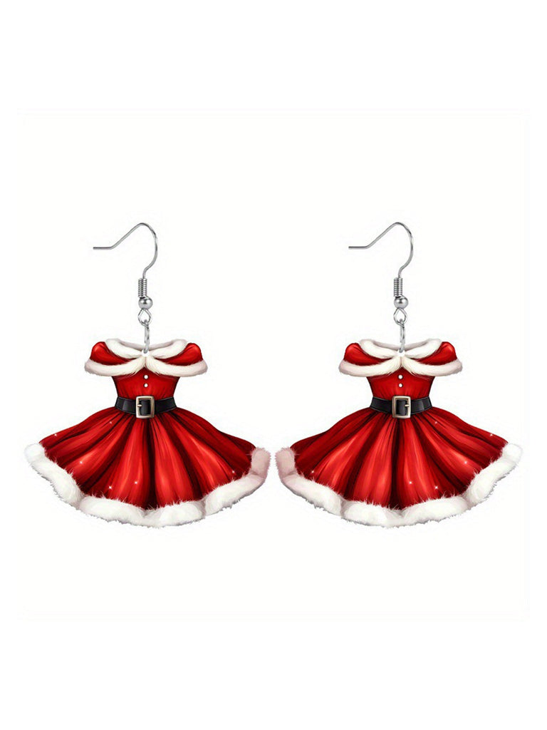 Boucles d'oreilles pendantes en acrylique en forme de robe de princesse