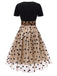 [Prévente] Robe Swing Vintage Année 50 Noire à Pois de Cœur Cocktail Pin Up