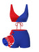 [Prévente] Maillot de bain à lacets rouge et bleu des années 1960