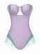 [Prévente] Maillot de bain bandeau sirène coquillage violet des années 1970