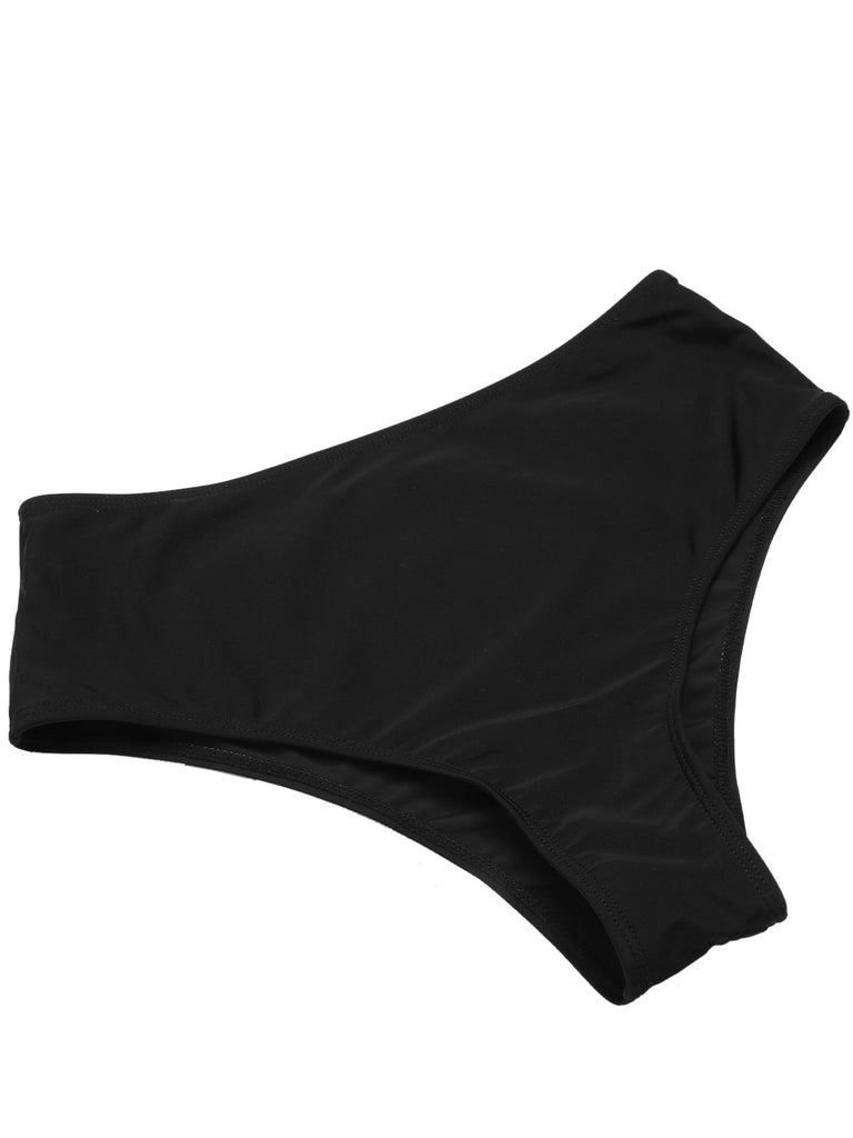 Maillot de bain noir et blanc à reliure contrastée unie années 60