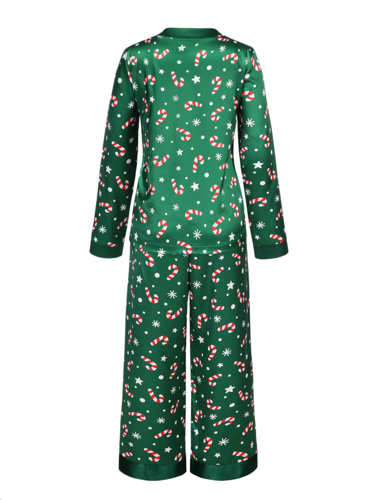 [Pré-vente] Pyjama vert de Noël en sucre d'orge des années 1970