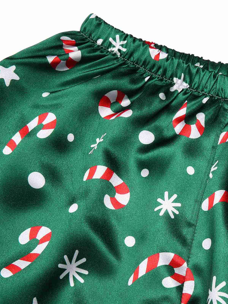 [Pré-vente] Pyjama vert de Noël en sucre d'orge des années 1970