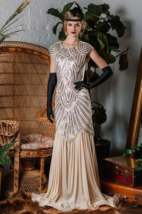 keland Robe Gatsby Année 1920 Robe Franges Élégant Costume de Charleston  avec Serre-tête pour Femme (Noir, S) en destockage et reconditionné chez  DealBurn