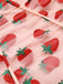 Robe crayon à bretelles aux fraises rose des années 1960