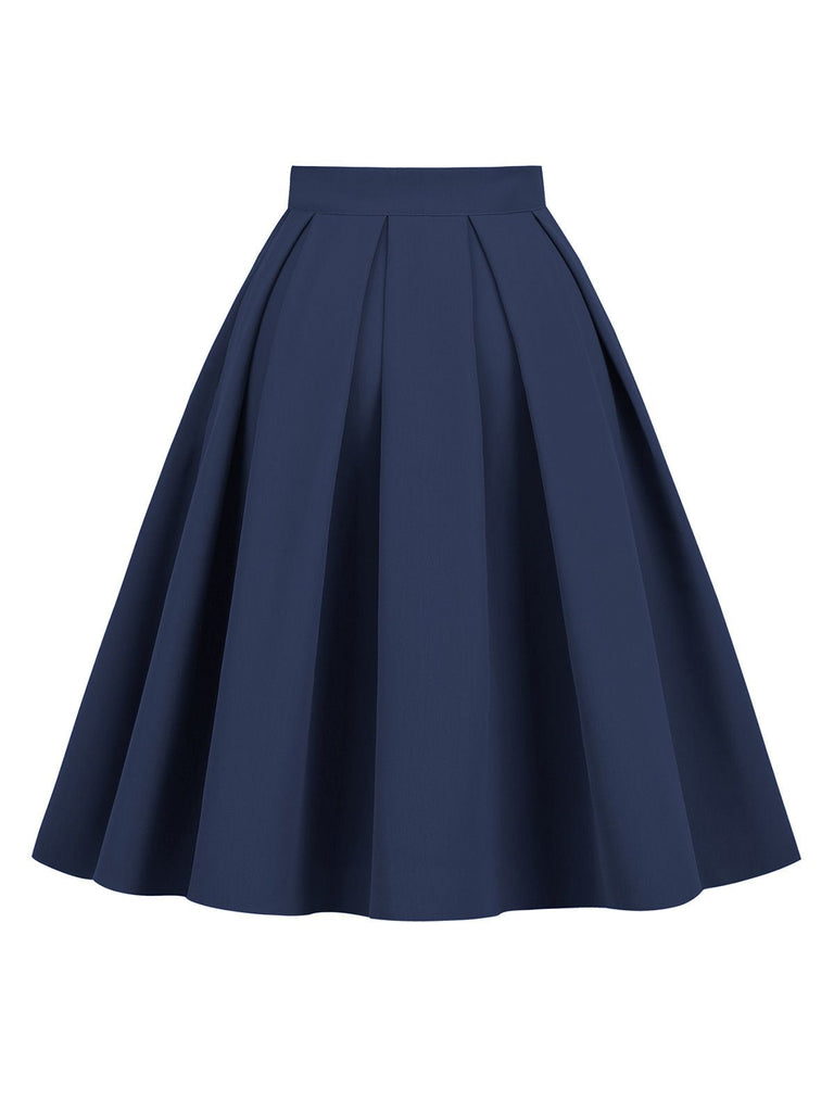 1960s Solid Pleated Skirt