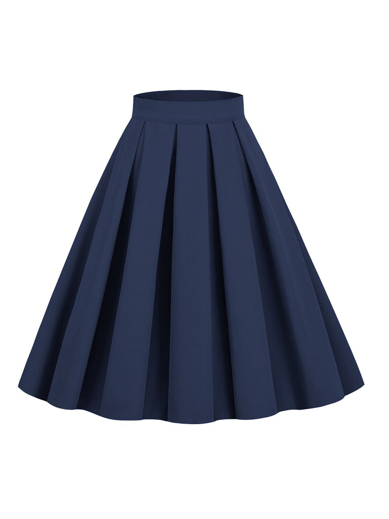 1960s Solid Pleated Skirt