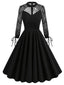 Robe noire patchwork brodée de dentelle d'Halloween