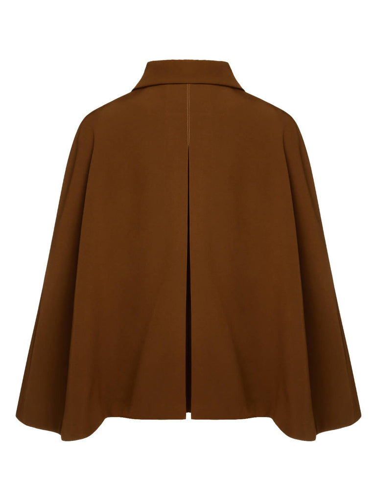 Manteau cape à revers couleur camel des années 1940