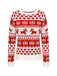 Pull de Noël rouge et blanc avec motif d'élan des années 40