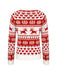 Pull de Noël rouge et blanc avec motif d'élan des années 40