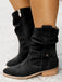 Bottes mi-mollet en daim massif vintage