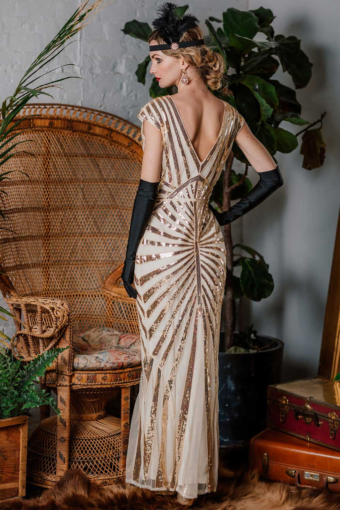 [Produits en Liquidation] Robe Charleston Vintage Année 20 Gatsby à Franges  avec Ceinture Cocktail Chic
