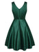 Robe de Noël Verte Vintage Année 50 sans Manches Soirée Cocktail Pin Up