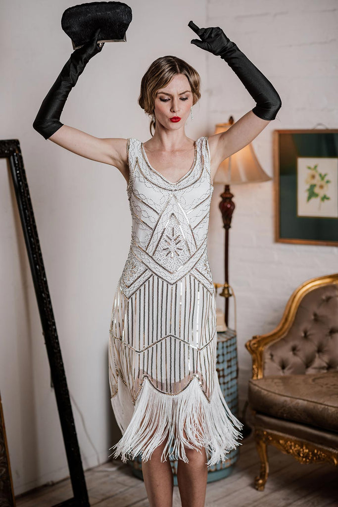Costume femme 1920 glamour charleston à sequins et franges